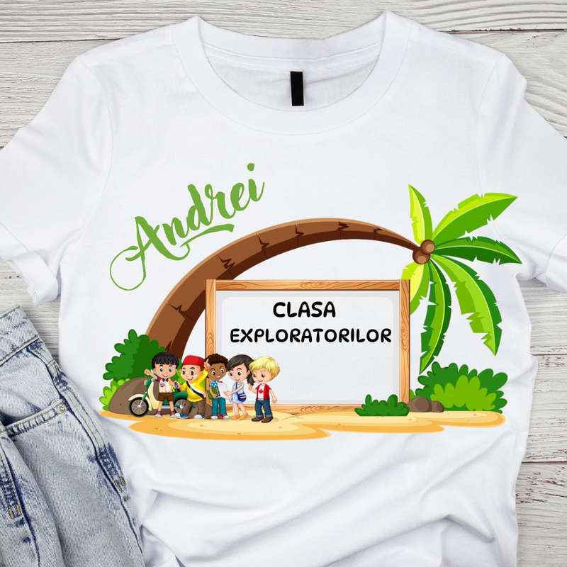 Tricou personalizat pentru absolvire Clasa exploratorilor  cu text sau poze ABS1033