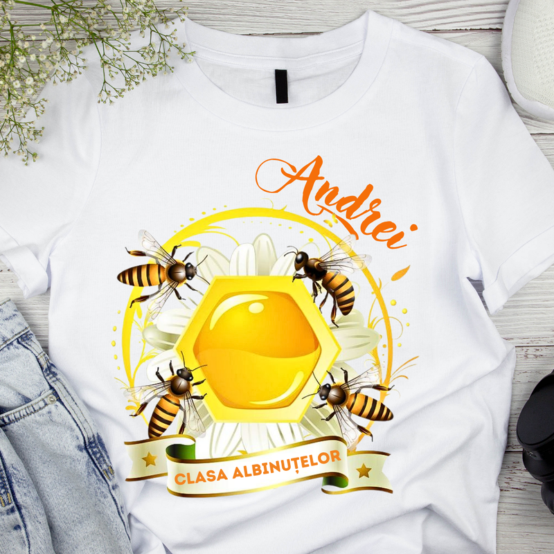 Tricou personalizat pentru absolvire Clasa albintelor cu text sau poze ABS1036