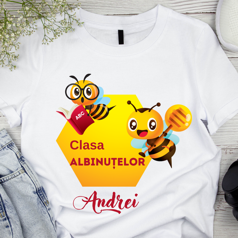 Tricou personalizat pentru absolvire  Grupa albinutelor cu text sau poze ABS1020