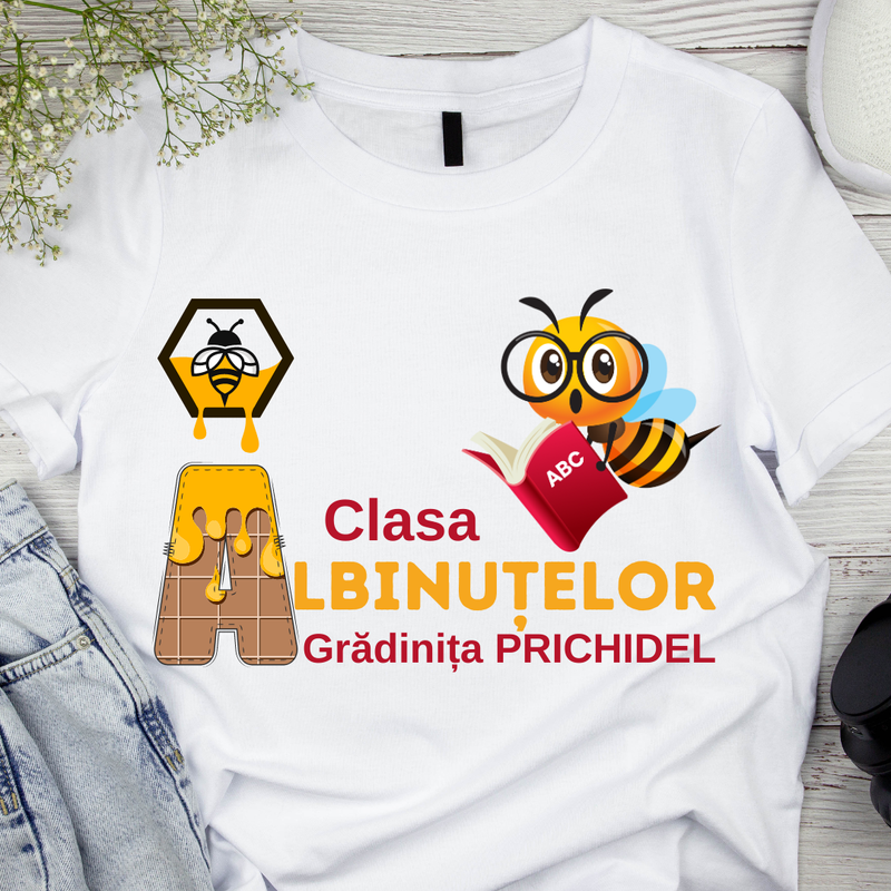 Tricou personalizat pentru absolvire  Grupa albinutelor cu text sau poze ABS1019