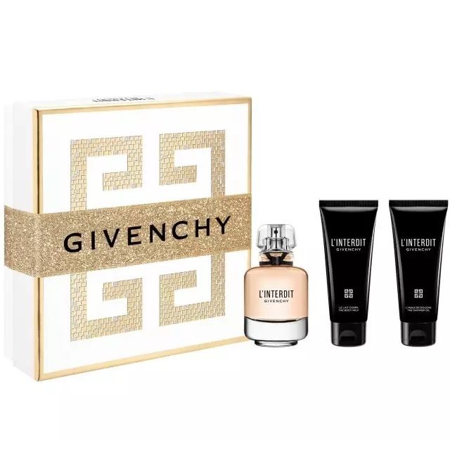 Set Apa de Parfum Givenchy L Interdit 80 ml + 75 ml Lotiune de corp + 75 ml Gel de dus, Femei