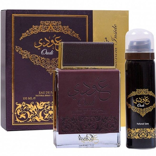 Set Apa de parfum Ard Al Zaafaran Oudi 100 ml + 50 ml Deodorant Spray, Barbati