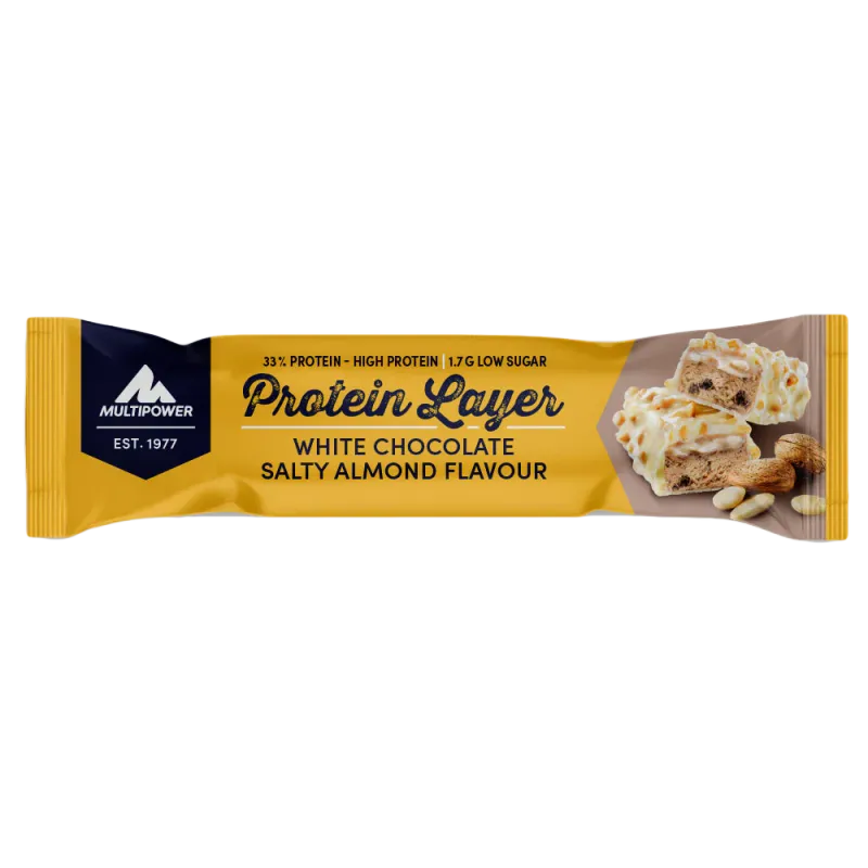 Baton Protein Layer 50g - White chocolate &amp; Salty Almond