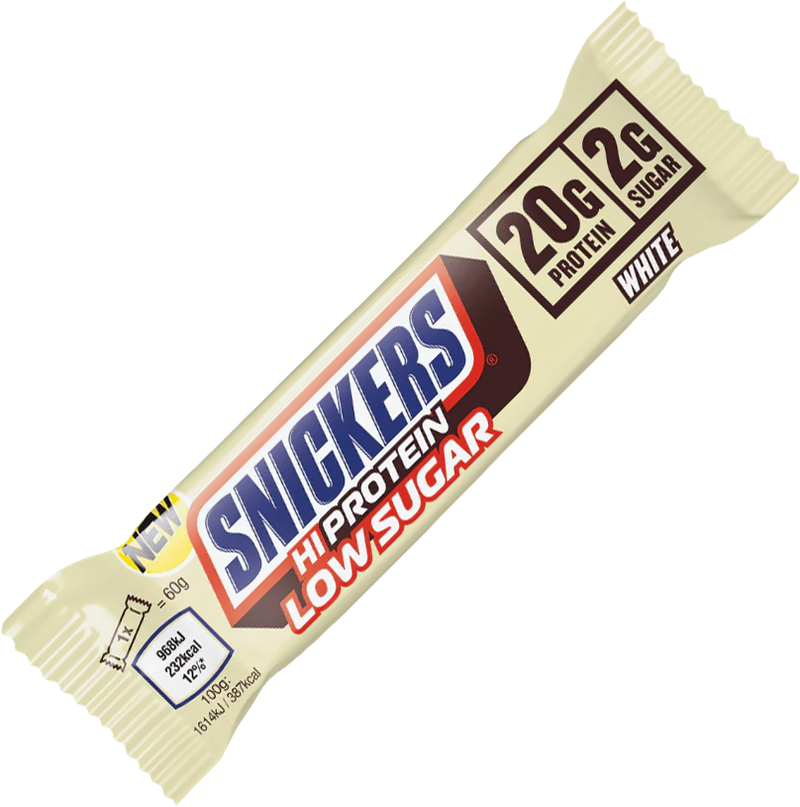 Baton Snickers White Low Sugar High Protein 57g - Ciocolata Alba