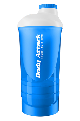 SHAKER ALBASTRU-ALB 600 ML BODY ATTACK