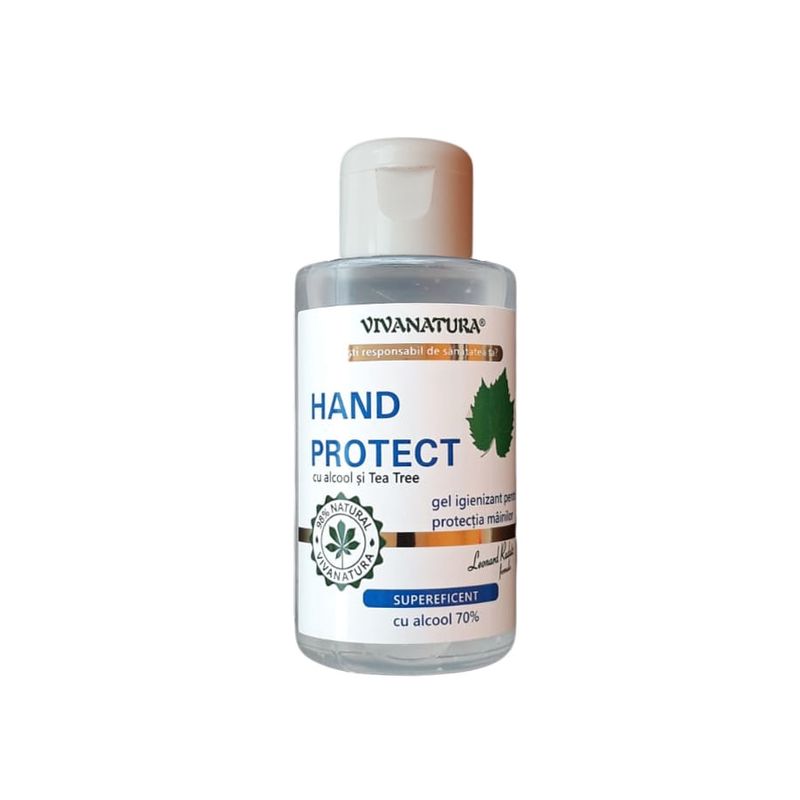 HAND PROTECT - Gel igienizant pentru mâini 70% alcool si Tea Tree, 100ml