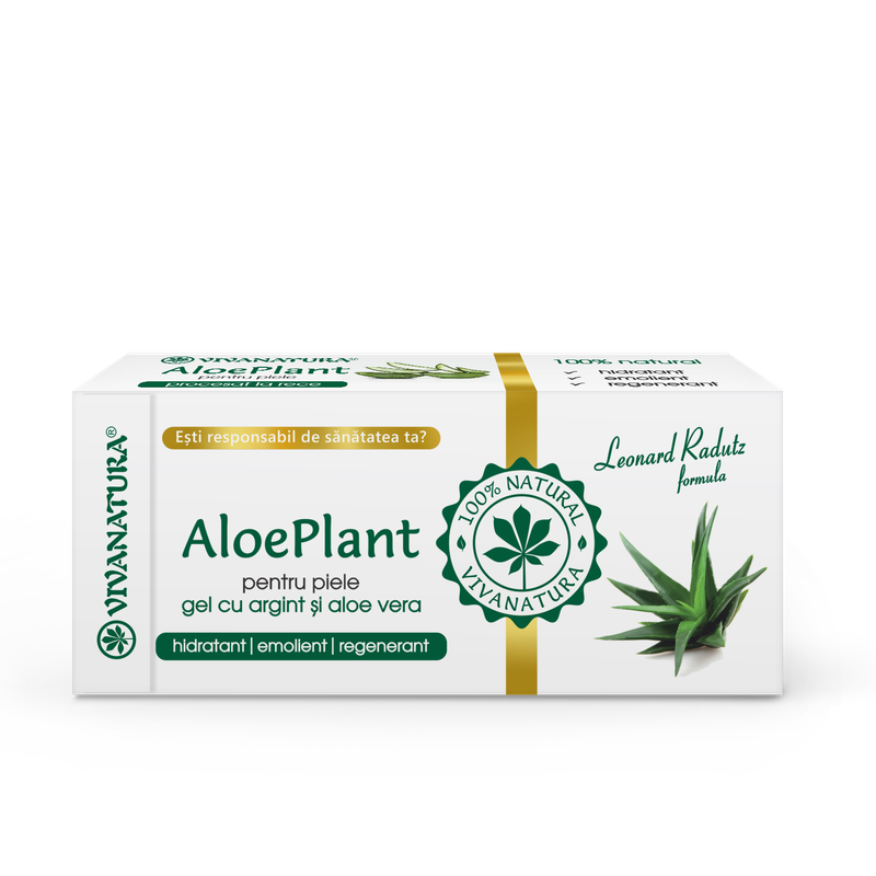 Aloe Plant – gel cu argint si Aloe Vera 100% natural 20 ml – Leonard Radutz Formula – VivaNatura