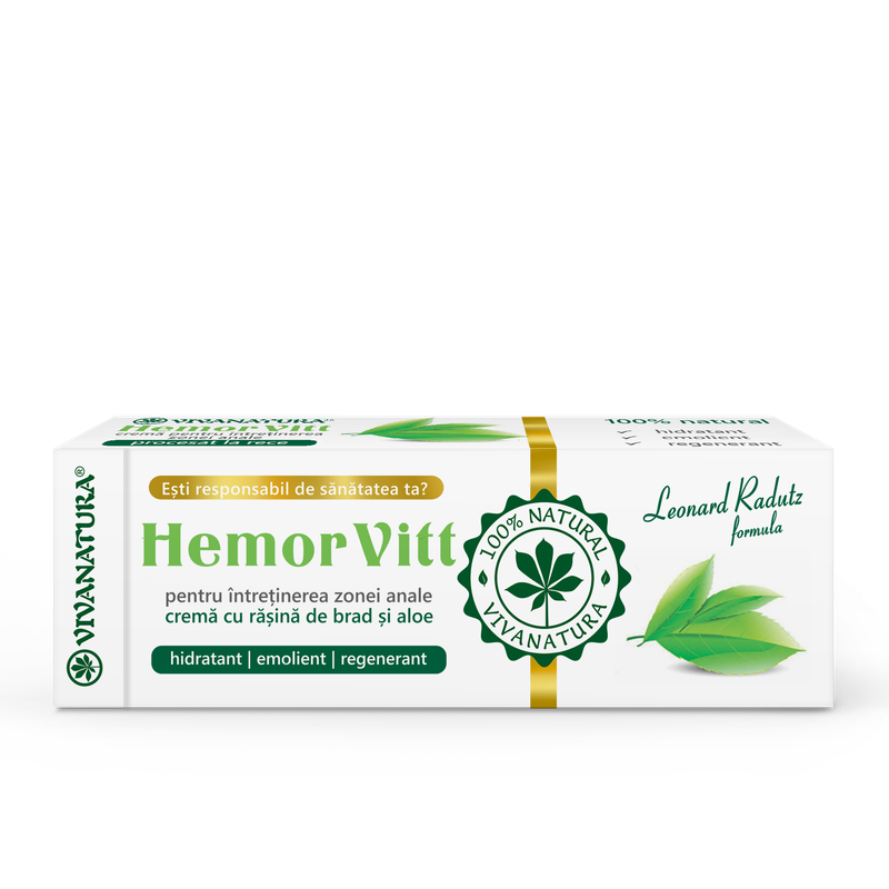HemorVitt Crema pentru intretinerea zonei anale, 50 ml – Leonard Radutz Formula – VivaNatura